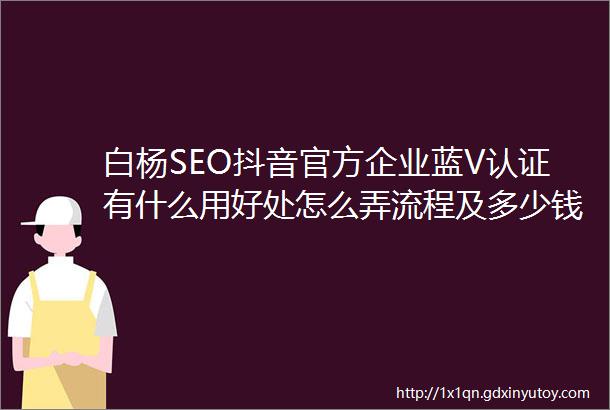 白杨SEO抖音官方企业蓝V认证有什么用好处怎么弄流程及多少钱